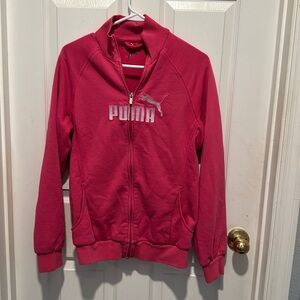 Puma Pink Full Zip Outerwear Jacket Size large nwot